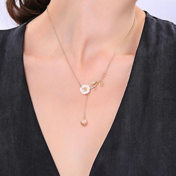 balanbiu unique white vivid shell flower acrylic pearl pendant necklace for women gifts new fashion gold color jewelry accessory, Silver
balanbiu unique white vivid shell flower acrylic pearl pendant necklace for women gifts new fashion gold color jewelry accessory, Silver