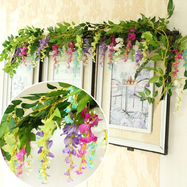 decorative flowers & wreaths 2m long artificial wisteria string silk fake rattan vine hanging garland leaf ivy diy wedding home decoration1
decorative flowers & wreaths 2m long artificial wisteria string silk fake rattan vine hanging garland leaf ivy diy wedding home decoration1