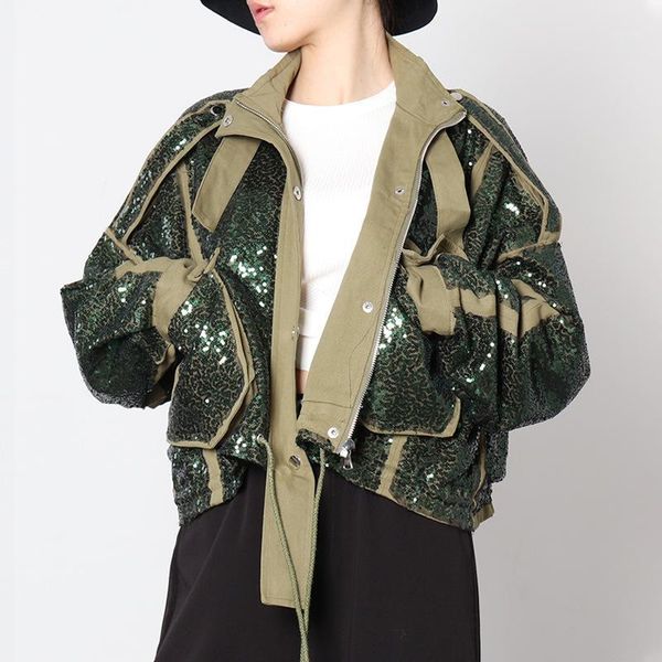 women's jackets fashion sequins women jacket loose short coat pocket zipper stand collar bomber streetwear female long sleeve jackets1, Black;brown
women's jackets fashion sequins women jacket loose short coat pocket zipper stand collar bomber streetwear female long sleeve jackets1, Black;brown