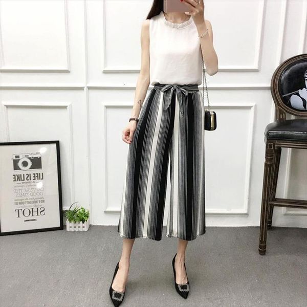 new women summer wide leg pants casual loose high elastic waist harem pants loose belt striped elasticated trousers, Black;white
new women summer wide leg pants casual loose high elastic waist harem pants loose belt striped elasticated trousers, Black;white