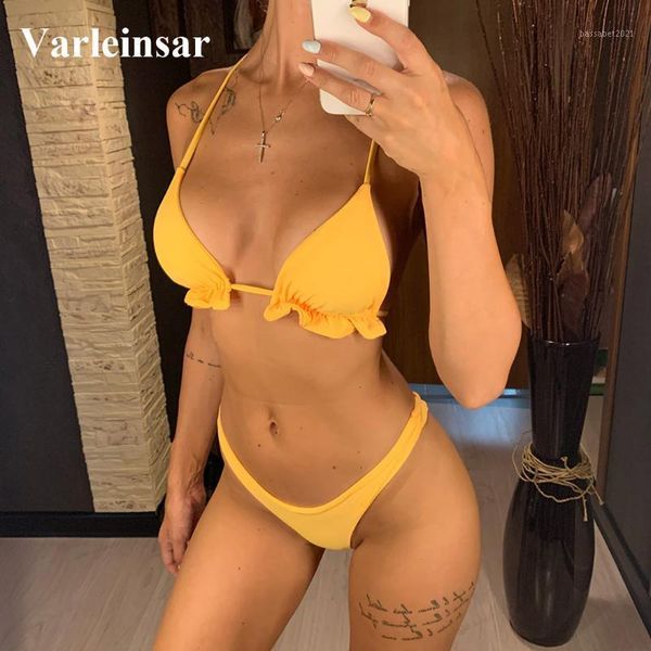 women's swimwear 2021 halter ruffled bikini women female swimsuit two-pieces set bather bathing suit swim wear v23711, White;black
women's swimwear 2021 halter ruffled bikini women female swimsuit two-pieces set bather bathing suit swim wear v23711, White;black