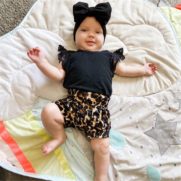 clothing sets born clothes infant baby girl short sleeve black ruffled lace romper leopard printed shorts 2pcs summer outfit set, White
clothing sets born clothes infant baby girl short sleeve black ruffled lace romper leopard printed shorts 2pcs summer outfit set, White
