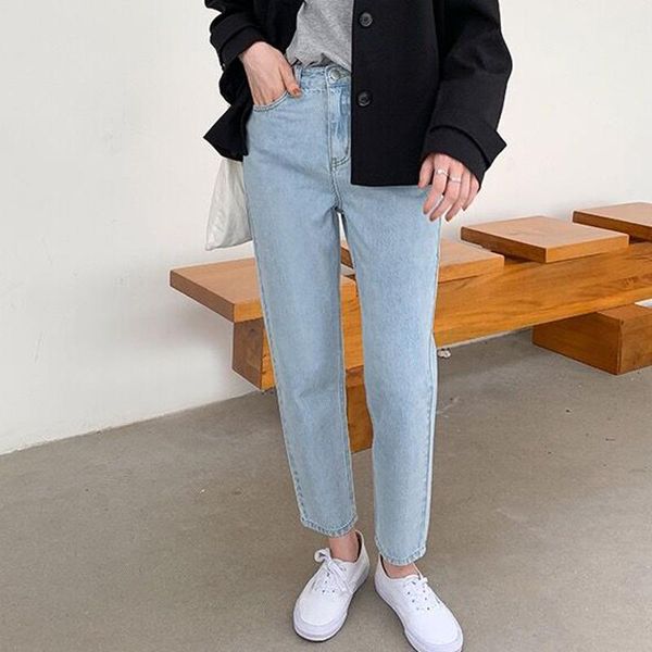 women's jeans korean high waist woman 2xl plus size streetwear washed vintage loose denim pants button up straight leg women, Blue
women's jeans korean high waist woman 2xl plus size streetwear washed vintage loose denim pants button up straight leg women, Blue