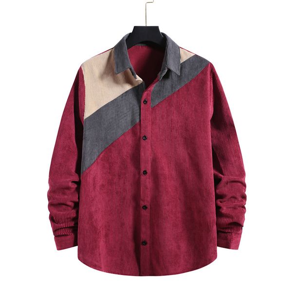 autumn 2020 new men's personalized corduroy splicing long sleeve shirt casual batch, White;black
autumn 2020 new men's personalized corduroy splicing long sleeve shirt casual batch, White;black