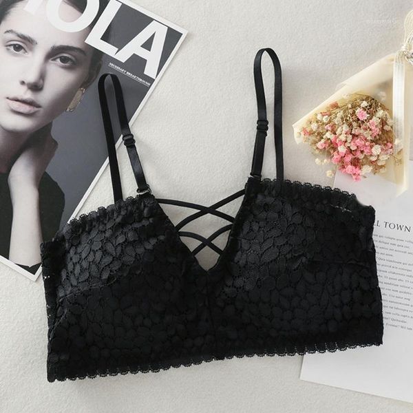 women lace white bralette wireless bra cross beauty back bra lace embroidered tube, Black;white
women lace white bralette wireless bra cross beauty back bra lace embroidered tube, Black;white