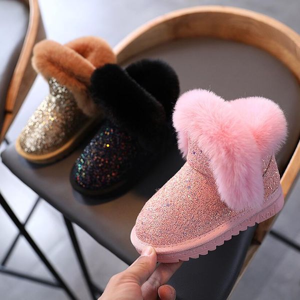 children girls snow waterproof kids cotton martin thicken rubber anti-slip solid color cute fur plush warm boots, Black;grey
children girls snow waterproof kids cotton martin thicken rubber anti-slip solid color cute fur plush warm boots, Black;grey