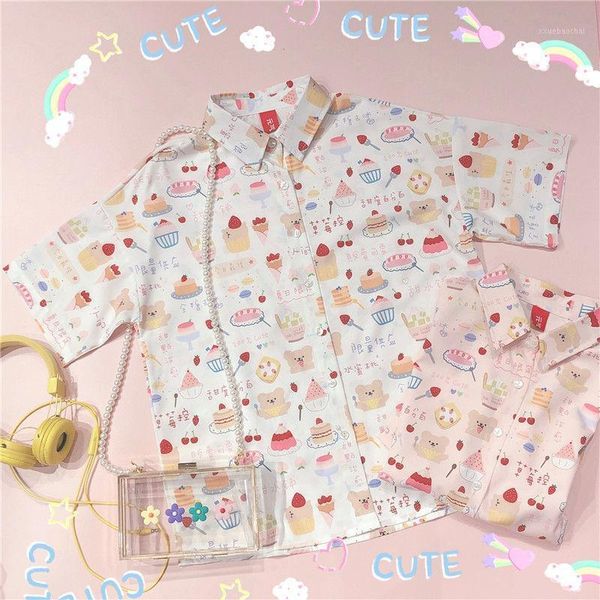 women strawberry cake print blouse 2020 summer short sleeve turndown collar shirts lolita girls funny bear womens blouses1, White
women strawberry cake print blouse 2020 summer short sleeve turndown collar shirts lolita girls funny bear womens blouses1, White