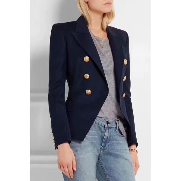 10.19 2020 autumn new notched double breasted dark blue slim blazer coat women, White;black
10.19 2020 autumn new notched double breasted dark blue slim blazer coat women, White;black