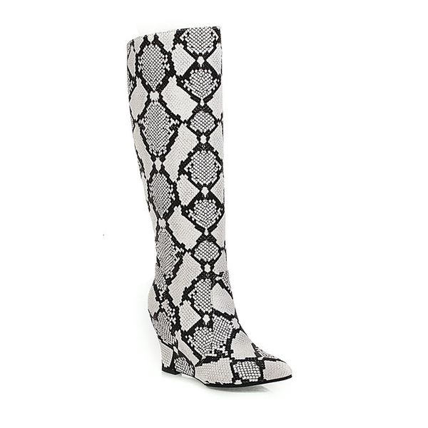 2021 new large 43 women knee high cobra finger zip foot wedges winter boots graduation shoes d18p, Black
2021 new large 43 women knee high cobra finger zip foot wedges winter boots graduation shoes d18p, Black