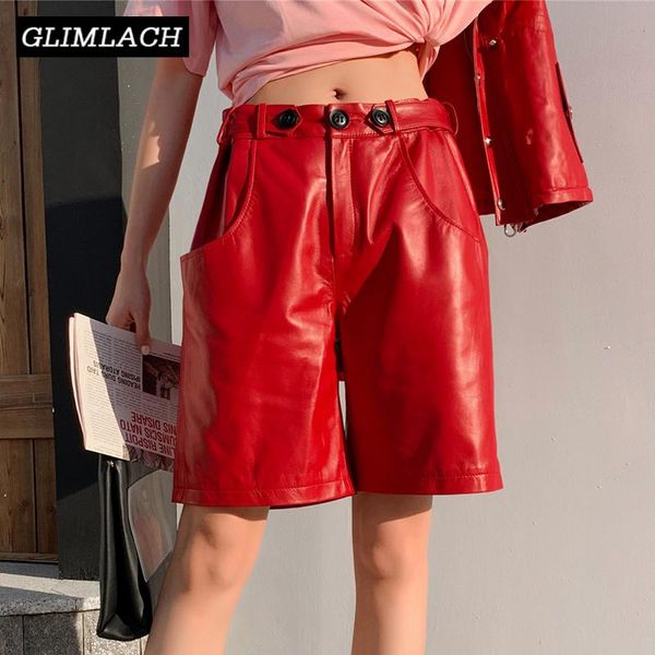 women's pants & capris 2021 women real leather knee length fashion loose streetwear ladies red black lambskin genuine short trousers, Black;white
women's pants & capris 2021 women real leather knee length fashion loose streetwear ladies red black lambskin genuine short trousers, Black;white