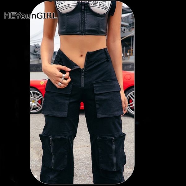 heyoungirl harajuku punk black cargo pants women high waist harem pants capri casual ladies trousers cotton pockets streetwear y200418, Black;white
heyoungirl harajuku punk black cargo pants women high waist harem pants capri casual ladies trousers cotton pockets streetwear y200418, Black;white