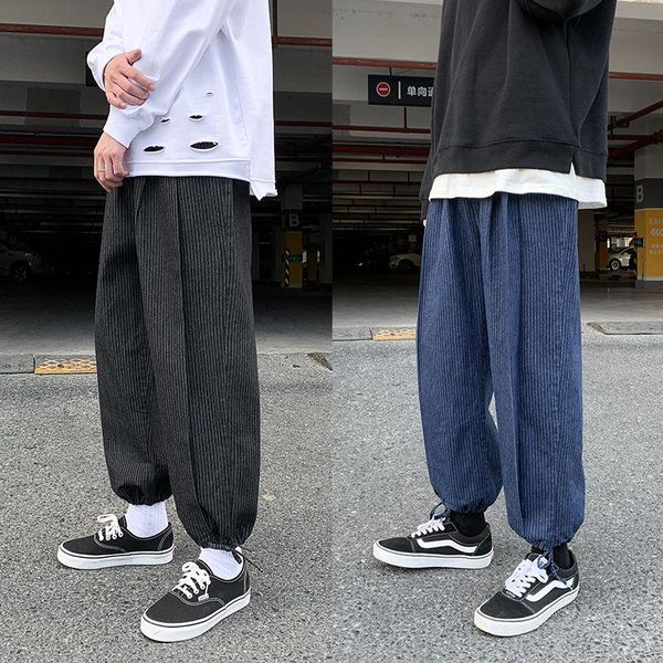 men's jeans korean striped fashion retro casual drawstring men streetwear loose hip-hop straight denim pants mens s-2xl, Blue
men's jeans korean striped fashion retro casual drawstring men streetwear loose hip-hop straight denim pants mens s-2xl, Blue