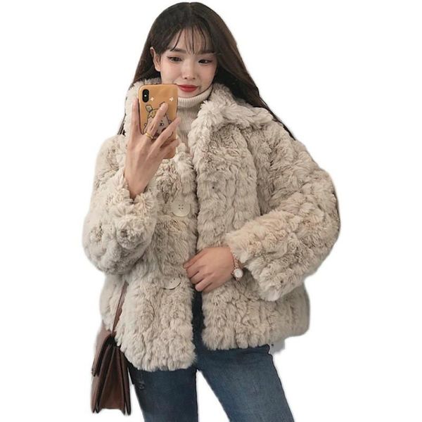 women's fur & faux single breasted thick warm coat women apricot age-reducing short cashmere lamb wool reversible plush fake jacket, Black
women's fur & faux single breasted thick warm coat women apricot age-reducing short cashmere lamb wool reversible plush fake jacket, Black