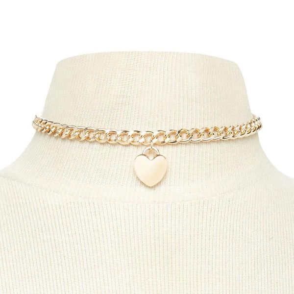 trendy punk women choker cute heart necklace choker necklace pendant on neck accessories, Silver
trendy punk women choker cute heart necklace choker necklace pendant on neck accessories, Silver