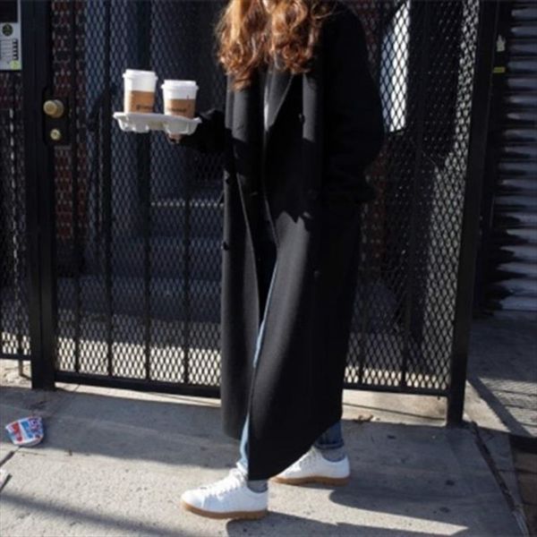korea women autumn winter double breasted long wool coat ladies long sleeve notched collar overcoat parka jacket vintage, Black
korea women autumn winter double breasted long wool coat ladies long sleeve notched collar overcoat parka jacket vintage, Black