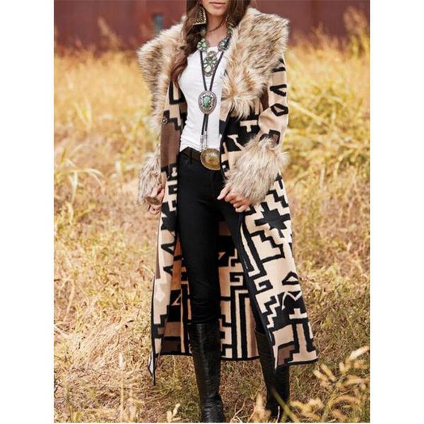 womens autumn and winter warm casual soft long sleeves outwear floral printing lapel neck plus size long length blends jackets, Black
womens autumn and winter warm casual soft long sleeves outwear floral printing lapel neck plus size long length blends jackets, Black