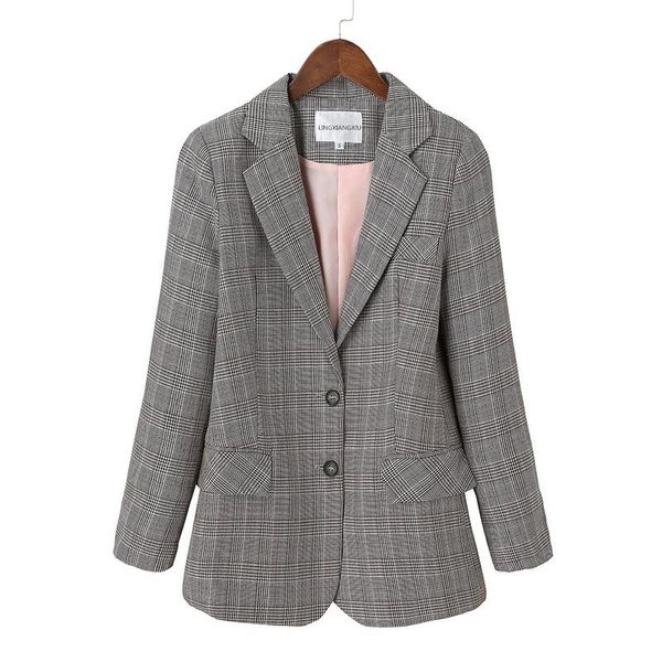women blazers autumn new suit jacket women korean version of retro plaid suit women's casual coat in the long plaid jacket, White;black
women blazers autumn new suit jacket women korean version of retro plaid suit women's casual coat in the long plaid jacket, White;black