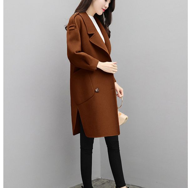 women's winter autumn new loose wool overcoat medium-length fashion woolen coat, Black
women's winter autumn new loose wool overcoat medium-length fashion woolen coat, Black