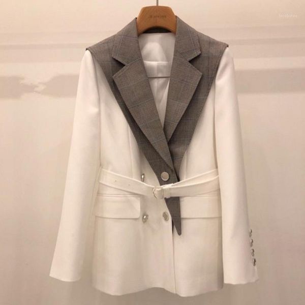 women's suits & blazers sondr 2021 spring autumn pattern notched long sleeve hit colors double breasted vintage suit coat women blazer1, White;black
women's suits & blazers sondr 2021 spring autumn pattern notched long sleeve hit colors double breasted vintage suit coat women blazer1, White;black