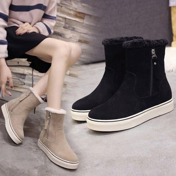 women snow keep warm boot for lady round toe thickened flat side zipper abrasive resistance boots for student senakers boots, Black
women snow keep warm boot for lady round toe thickened flat side zipper abrasive resistance boots for student senakers boots, Black