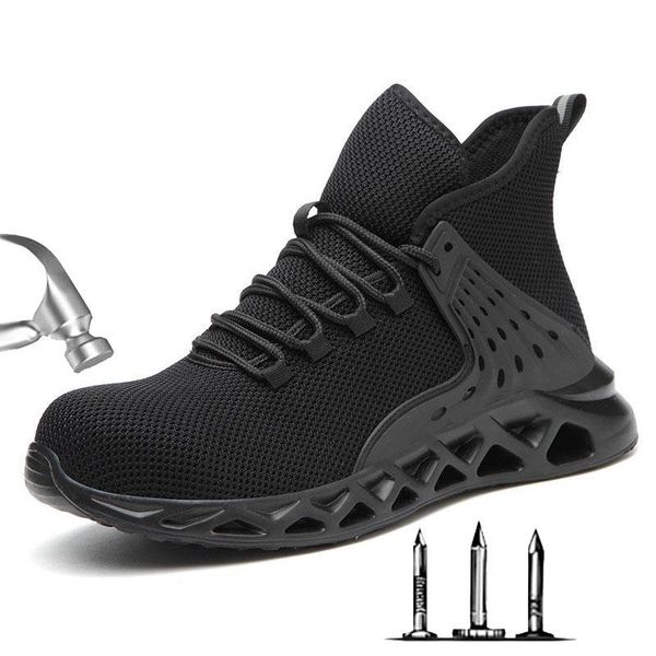 safety shoes men's breathable and antiskid labor protection shoes steel head anti smash and stab proof work are light, Black
safety shoes men's breathable and antiskid labor protection shoes steel head anti smash and stab proof work are light, Black
