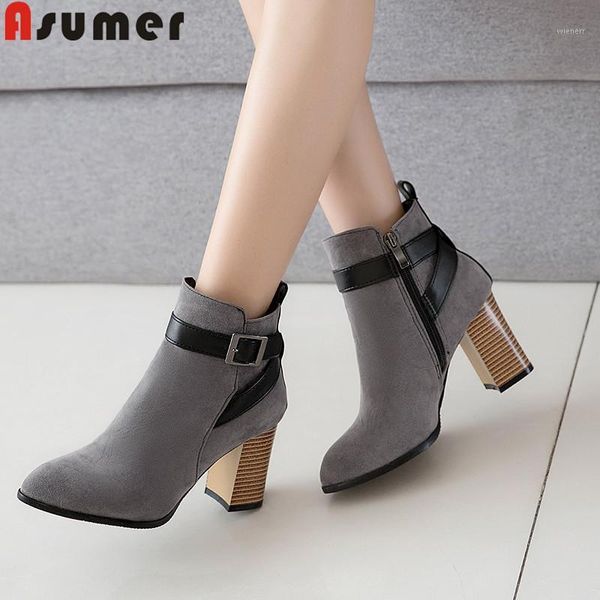 asumer 2021 new ankle boots for women pointed toe zip ladies boots square high heels shoes buckle elegant autumn winter1, Black
asumer 2021 new ankle boots for women pointed toe zip ladies boots square high heels shoes buckle elegant autumn winter1, Black