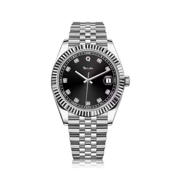 men's automatic mechanical luxury watch requin brand new st9 stainless steel silver black diamond dial 126334 grooved bezel date just 2, Slivery;brown
men's automatic mechanical luxury watch requin brand new st9 stainless steel silver black diamond dial 126334 grooved bezel date just 2, Slivery;brown