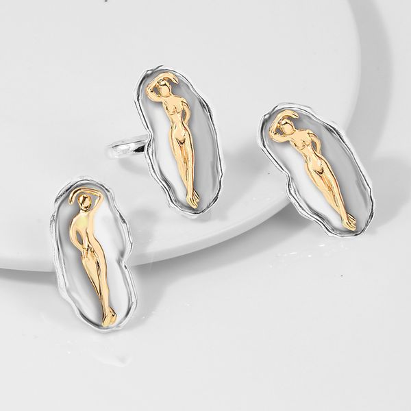 european and american small gold statue alloy two-color electroplating earrings new ring set series factory direct sales cross-border su, Golden
european and american small gold statue alloy two-color electroplating earrings new ring set series factory direct sales cross-border su, Golden