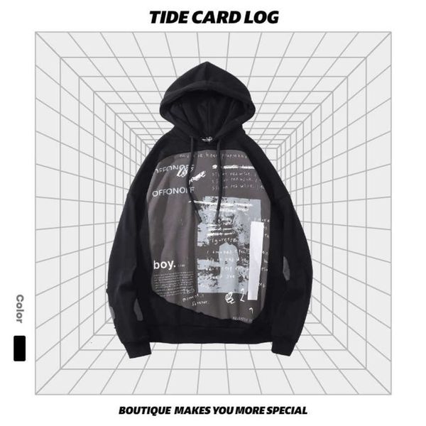 tide log autumn and winter new high street hip hop loose hooded tide brand sweater creative printing patch cloth hoodie, Black
tide log autumn and winter new high street hip hop loose hooded tide brand sweater creative printing patch cloth hoodie, Black