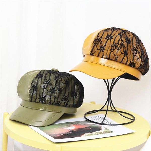 berets women casual faux leather thick warm beret cap winter lady girl lace patchwok artist octagonal hats gorros, Blue;gray
berets women casual faux leather thick warm beret cap winter lady girl lace patchwok artist octagonal hats gorros, Blue;gray