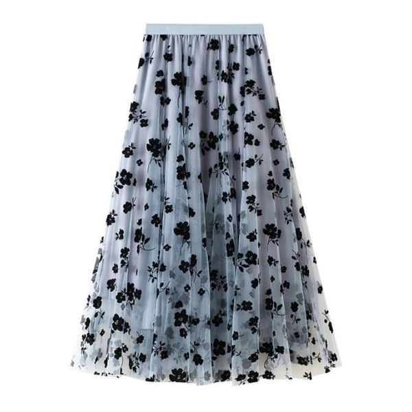 skirts women's 2021 spring autumn floral embroidery velvet skirt elastic waist casual pleated mesh long tulle female, Black
skirts women's 2021 spring autumn floral embroidery velvet skirt elastic waist casual pleated mesh long tulle female, Black