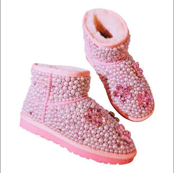2020 heavy diamond pearl sheep's skin a flat background tube shoes female cotton boots snow w93q, Black
2020 heavy diamond pearl sheep's skin a flat background tube shoes female cotton boots snow w93q, Black