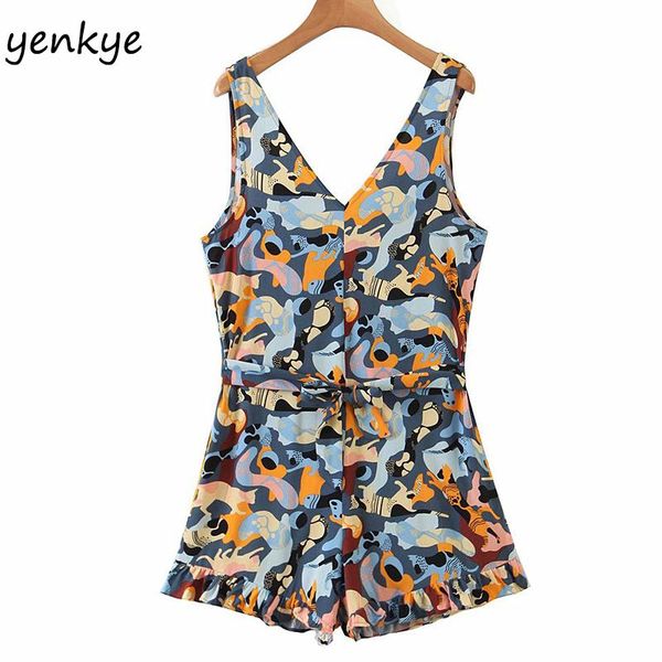 vintage animal print jumpsuit women sleeveless v neck sashes summer romper short casual overalls playsuit mono mujer, Black;white
vintage animal print jumpsuit women sleeveless v neck sashes summer romper short casual overalls playsuit mono mujer, Black;white