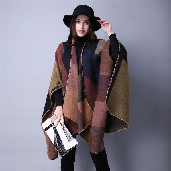 women's winter reversible oversized blanket plaid sweater poncho cape shawl and wraps cardigans thicken warm pashmina scarf t200729, Blue;gray
women's winter reversible oversized blanket plaid sweater poncho cape shawl and wraps cardigans thicken warm pashmina scarf t200729, Blue;gray