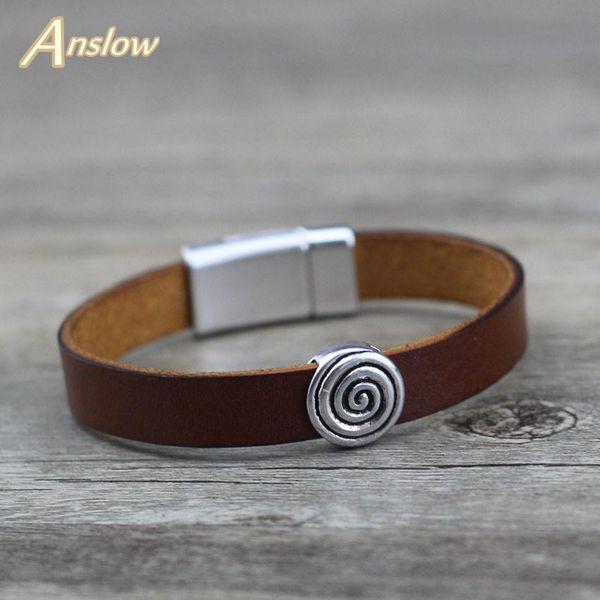 anslow brand fashion jewelry simple magnet buckle vintage leisure men flat leather bracelet for women men gift low0699lb sqcfxt, Golden;silver
anslow brand fashion jewelry simple magnet buckle vintage leisure men flat leather bracelet for women men gift low0699lb sqcfxt, Golden;silver