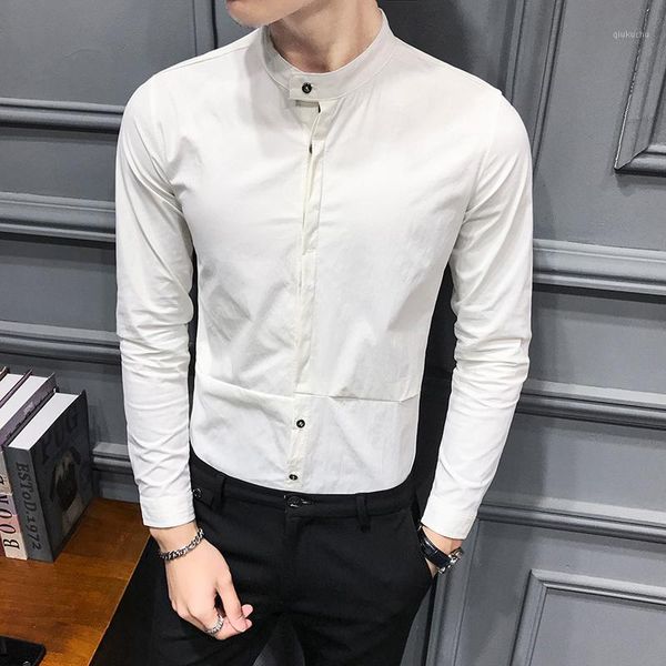 korean casual slim fit dress shirts streetwear social night club clothes blouse homme 2020 spring men's stand long sleeve shirt1, White;black
korean casual slim fit dress shirts streetwear social night club clothes blouse homme 2020 spring men's stand long sleeve shirt1, White;black