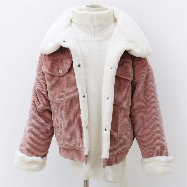woman loose corduroy jacket women new thick winter lambswool jackets ladies cute outerwear coat warm parka female y200101, Black;brown
woman loose corduroy jacket women new thick winter lambswool jackets ladies cute outerwear coat warm parka female y200101, Black;brown