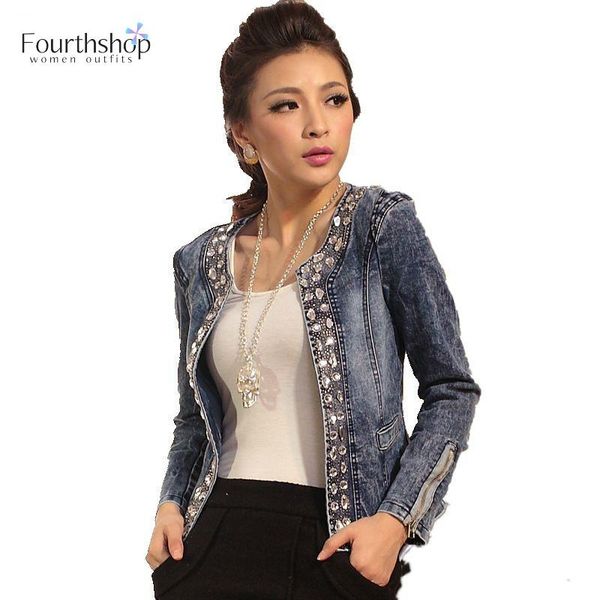crystal beading design denim jackets and coats women open stitch jeans jacket autumn winter windbreaker female clothes 2020, Black;brown
crystal beading design denim jackets and coats women open stitch jeans jacket autumn winter windbreaker female clothes 2020, Black;brown