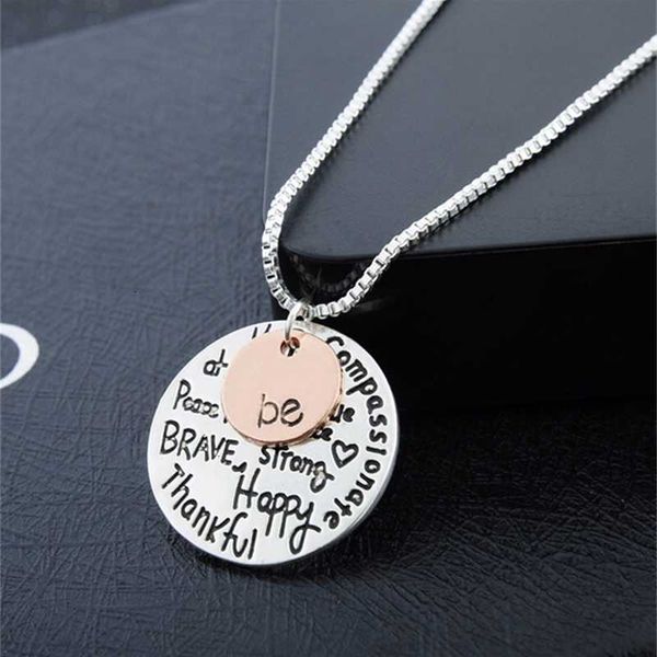 hand beautyfashion rose gold plated pendant stamped be happy cute coin engraved necklace for women girl jewelry, Silver
hand beautyfashion rose gold plated pendant stamped be happy cute coin engraved necklace for women girl jewelry, Silver