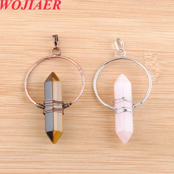 wojiaer mixed 6pcs vintage natural stone pendant crystal healing pointed hexagon pillar circle wire wrap dangle women dbo908, Silver
wojiaer mixed 6pcs vintage natural stone pendant crystal healing pointed hexagon pillar circle wire wrap dangle women dbo908, Silver