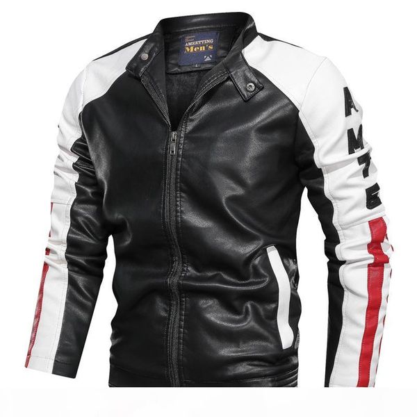 mens coat fashion clothes mens leather jacket casual patchwork leather jacket stand collar zipper men clothes, Black
mens coat fashion clothes mens leather jacket casual patchwork leather jacket stand collar zipper men clothes, Black
