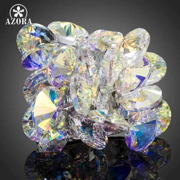 cluster rings azora fascinating flower design with color gradient stellux austrian crystal adjustable size ring tr0133, Golden;silver
cluster rings azora fascinating flower design with color gradient stellux austrian crystal adjustable size ring tr0133, Golden;silver