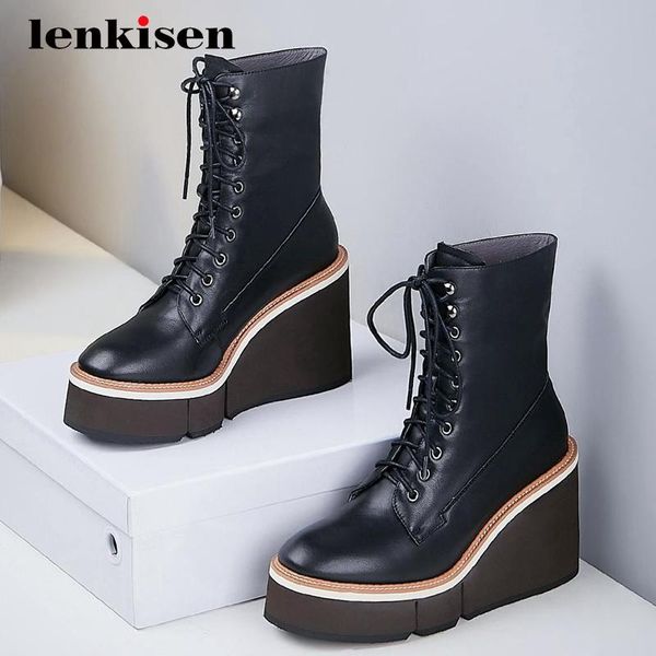 lenkisen 2020 зима новых ботинок реальной кожи коровы клинья платформа круглый носок супер высокой пятка зашнуровать великолепные сапоги до, Black
lenkisen 2020 зима новых ботинок реальной кожи коровы клинья платформа круглый носок супер высокой пятка зашнуровать великолепные сапоги до, Black