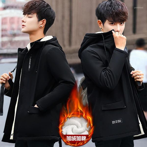 men's wool & blends autumn winter style men hooded brushed and thick mid-length down jacket cotton-padded clothes large size cotton ove, Black
men's wool & blends autumn winter style men hooded brushed and thick mid-length down jacket cotton-padded clothes large size cotton ove, Black