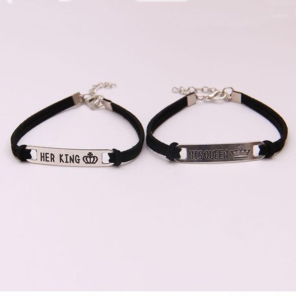 fashion 2pcs matching set his queen her king alloy couple bracelet jewelry gift hsj881, Golden;silver
fashion 2pcs matching set his queen her king alloy couple bracelet jewelry gift hsj881, Golden;silver