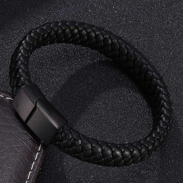 punk jewelry black brown braided leather bracelet men handmade bracelet stainless steel magnet clasp leather wristband gift p740, Golden;silver
punk jewelry black brown braided leather bracelet men handmade bracelet stainless steel magnet clasp leather wristband gift p740, Golden;silver