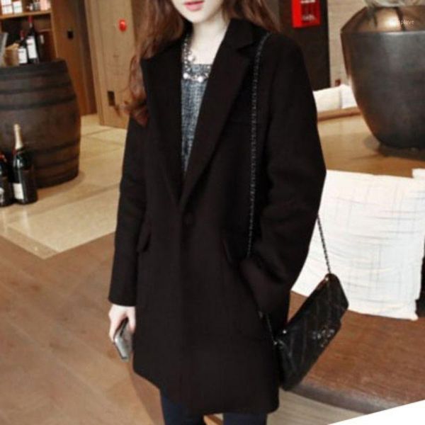 women autumn winter warm thick woolen outwear fashion slim coat long sleeve lapel jackets1, Black
women autumn winter warm thick woolen outwear fashion slim coat long sleeve lapel jackets1, Black