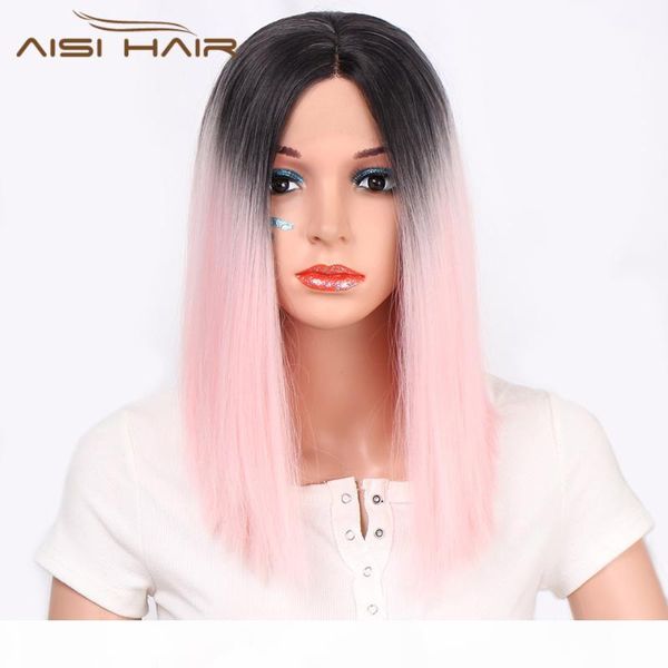 aisi hair short kinky straight lace front wig ombre pink wigs for black women synthetic natural middle part hair bob wig
aisi hair short kinky straight lace front wig ombre pink wigs for black women synthetic natural middle part hair bob wig