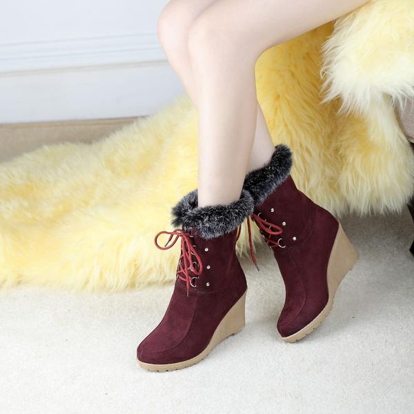 boots dilalula women ankle high heel wedge shoes woman lace up fur footwear ladis faux suede platform snow botas mujer, Black
boots dilalula women ankle high heel wedge shoes woman lace up fur footwear ladis faux suede platform snow botas mujer, Black