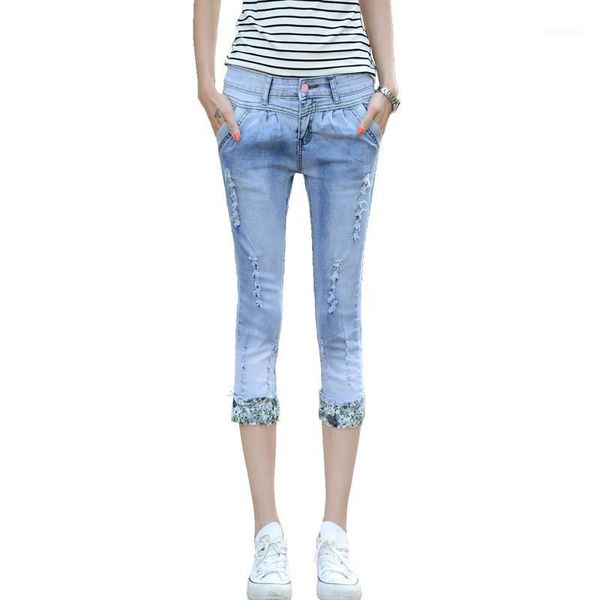 2020 summer stretch ripped hole capris jeans women calf-length pencil denim pant women's skinny jeans high waist capri1, Blue
2020 summer stretch ripped hole capris jeans women calf-length pencil denim pant women's skinny jeans high waist capri1, Blue